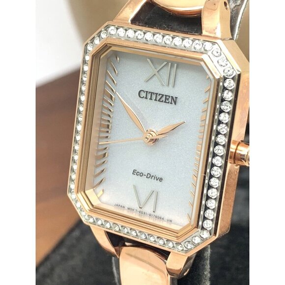Citizen Women's Watch EM0983-51A Eco Drive Silver Dial Rose Gold Bangle … - Picture 13 of 14